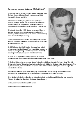A preview of a PDF biography for Anderson, Lindsay Douglas